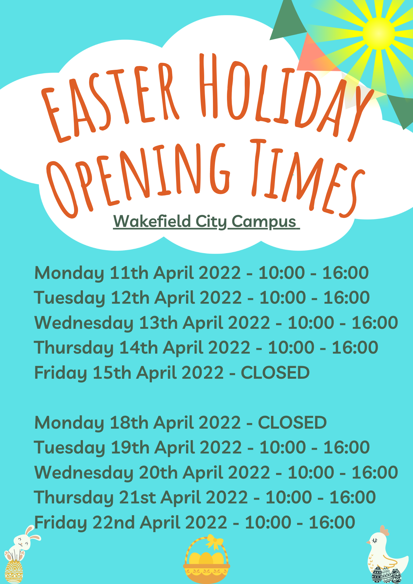 WM Library services and resources Easter holidays WM